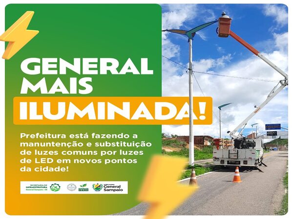 A SEINFRA CONTINUA SUBSTITUINDO AS LÂMPADAS COMUNS POR LÂMPADAS DE LED.